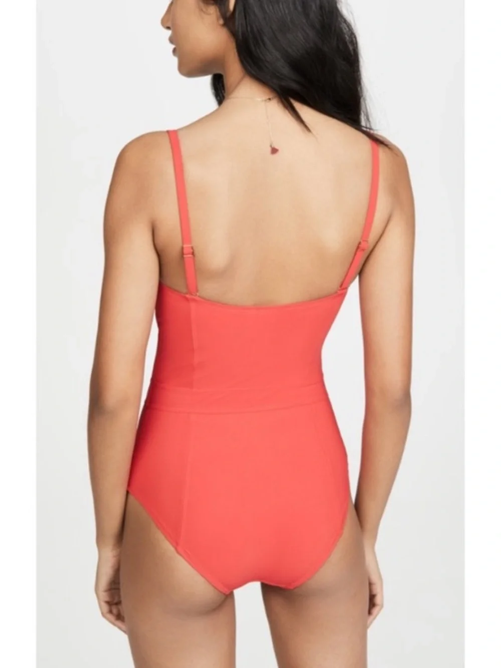 Tory Burch Lipsi Solid One Piece Swimsuit Poppy Red Bustier Underwire Tropical S
